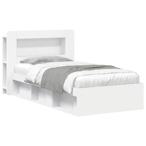 vidaXL S&auml;nkykehys varastolla valkoinen 2FT6 Small Single Tekninen puu