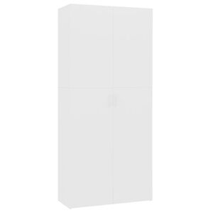 vidaXL Kenk&auml;kaappi valkoinen 80x35,5x180 cm tekninen puu