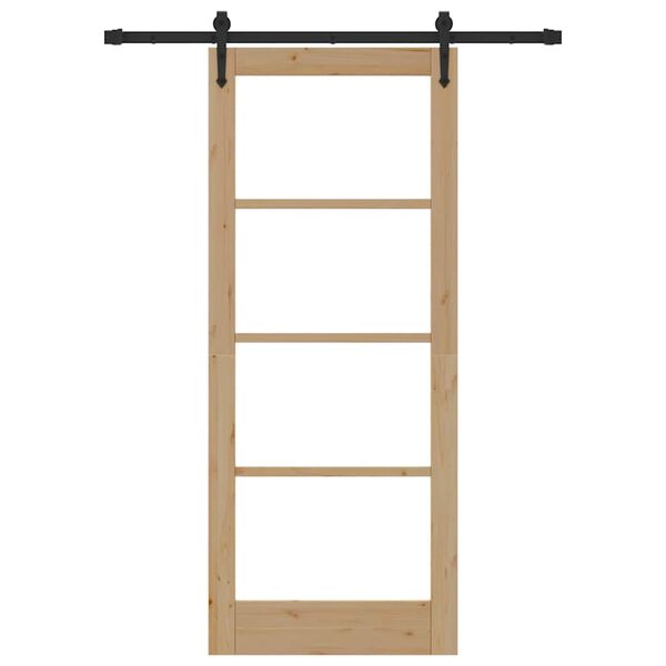 vidaXL Liukuovi ORKDAL Luonnollinen 83 x 202 cm T&auml;ysi m&auml;nty ja lasi