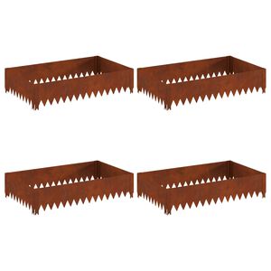 vidaXL Nurmireunus 4 kpl 100 x 60 x 20 cm Ter&auml;s Ruosteinen