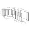 vidaXL Koiranhäkki musta 6,05 m² teräs