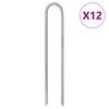 vidaXL Telttatapit 12 kpl U-muotoiset 30 cm &Oslash;7 mm galvanoitu ter&auml;s
