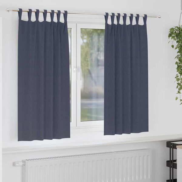 vidaXL Piment&auml;v&auml; verho renkailla 2 pcs Antrasiitti 175 x 140 cm