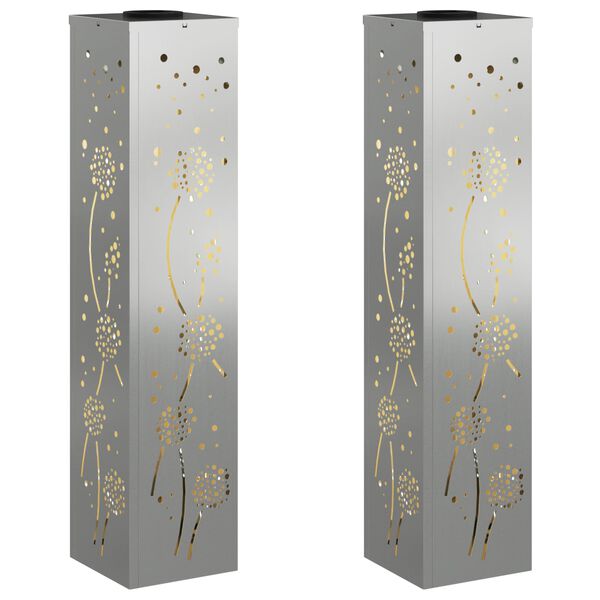 vidaXL Aurinko LED-polkuvalo 2 pcs Ruosteinen Galvanoitu