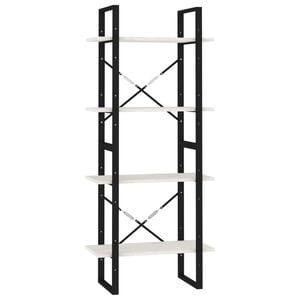 vidaXL 4-tasoinen kirjahylly valkoinen 60x30x140 cm t&auml;ysi m&auml;nty