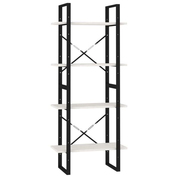 vidaXL 4-tasoinen kirjahylly valkoinen 60x30x140 cm täysi mänty