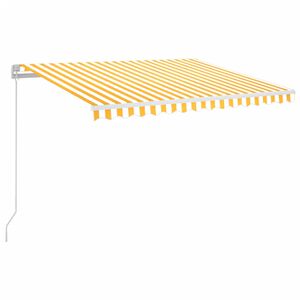 vidaXL Manuaalisesti sis&auml;&auml;nkelattava markiisi LED 350x250cm keltavalk.