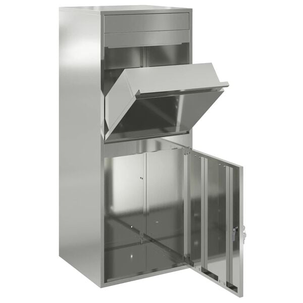 vidaXL Pakettipostilaatikko Musta 41 x 38 x 103 cm Galvanoitu ter&auml;s