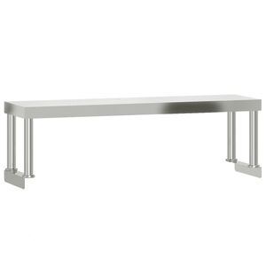 vidaXL Keitti&ouml;n ty&ouml;tason hylly 110x30x35 cm ruostumaton ter&auml;s