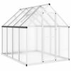 vidaXL Kasvihuone pohjarungolla hopea 224x169x195 cm alumiini