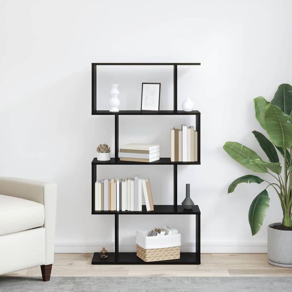 vidaXL Kirjahylly Musta tammi. 70 x 24 x 129 cm Tekninen puu