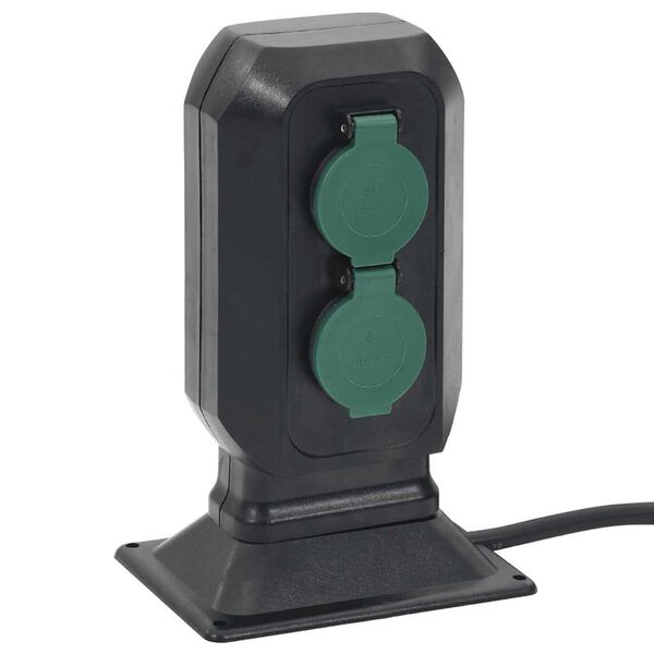 vidaXL Pistorasia ulos maapiikillä 4-os. mustavihreä 15,5x11x24 cm