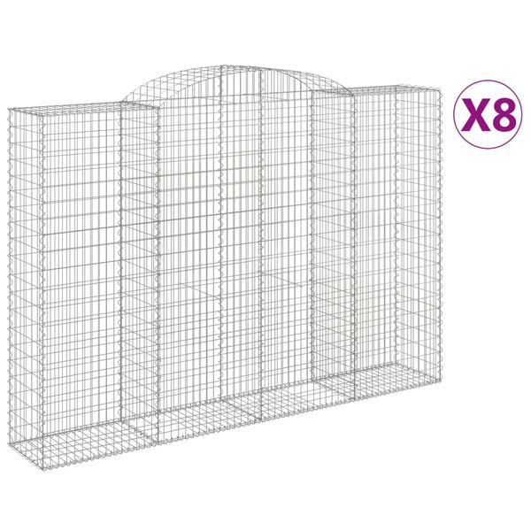 vidaXL Kaarevat kivikorit 8 kpl 300x50x200/220 cm galvanoitu rauta