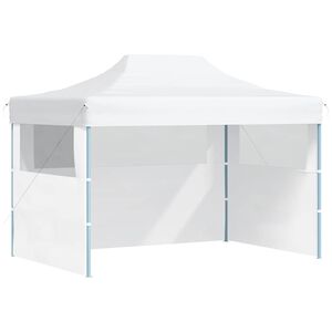 vidaXL Kokoontaittuva juhlateltta 3 sivusein&auml;&auml; 280x410x315 cm ter&auml;s valkoinen