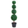 vidaXL Tekokasvi puksipuu ruukulla pallonmuotoinen vihre&auml; 90 cm