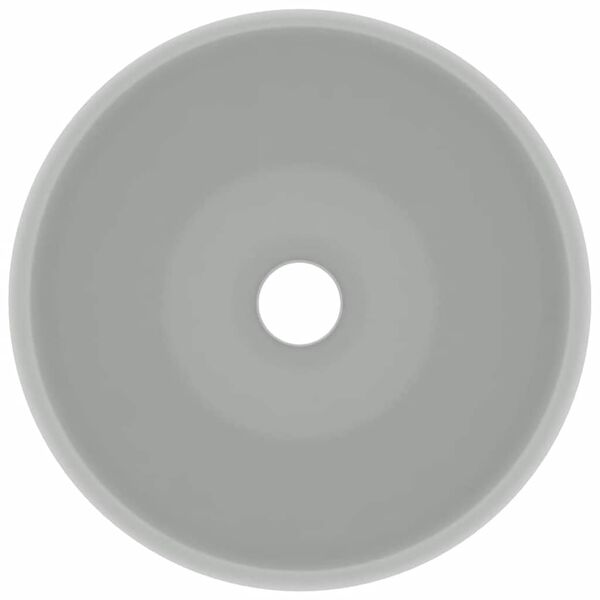 vidaXL Ylellinen pesuallas py&ouml;re&auml; matta vaaleanharmaa 40x15 cm keraami