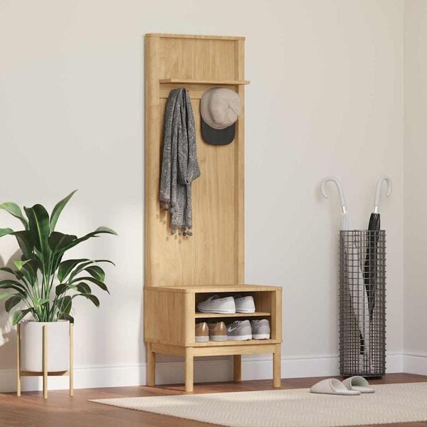 vidaXL Eteiskaappi hyllyll&auml; FLORO Vaha ruskea 50 x 40 x 158 cm