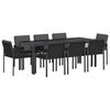 vidaXL Piharuokailu setti 9 kpl Musta 200 x 80 x 73 cm polyrottinki