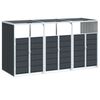 vidaXL Wheelie Bin S&auml;ilytys Triple Bins Antrasiitti 216x81x115cm Ter&auml;s