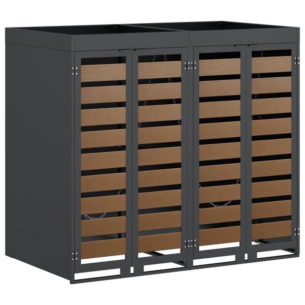 vidaXL Roskakuskin s&auml;ilytys 3:lle astiassa 340 x 77.5 x 115.5 cm Ter&auml;s