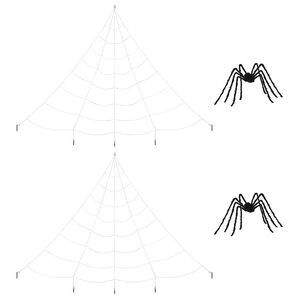 vidaXL Halloween-h&auml;m&auml;h&auml;kki koristeella ja verkoilla 2 pcs Polyesteri