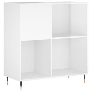 vidaXL LP-levyjen s&auml;ilytyskaappi korkeakiilto valk. 84,5x38x89 cm puu