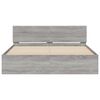 vidaXL Sängynrunko päädyllä ja LED-valoilla harmaa Sonoma 160x200 cm