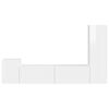 vidaXL TV-tasosetti 4 pcs Korkean kiillon valkoinen Tekninen puu