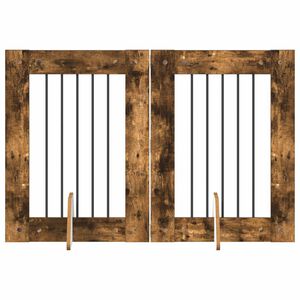vidaXL Koiraportti jaloilla 2 pcs Savutammi 60 x 80 cm Tekninen puu