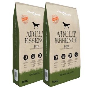 vidaXL Premium koiran kuivaruoka Adult Essence Beef (2 x 15 kg)