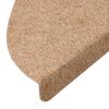 vidaXL Itsekiinnittyv&auml;t porrasmatot 15 kpl 56x17x3 cm beige