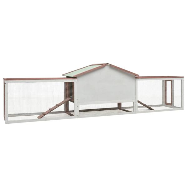 vidaXL Kaninkoppi mokka 310x70x87 cm täysi mänty ja kuusi