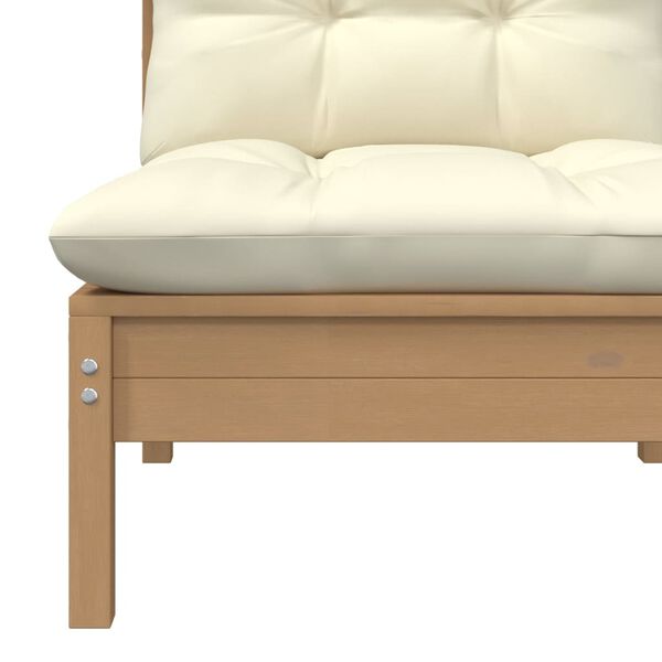 vidaXL Puutarhasohva keskiosa tyynyillä hunajanruskea täysi mänty