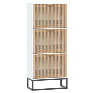 vidaXL Kenk&auml;kaappi valkoinen 52x25x120 cm tekninen puu
