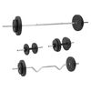 vidaXL Painonnostotanko ja k&auml;sipainosarja levyill&auml; 60 kg