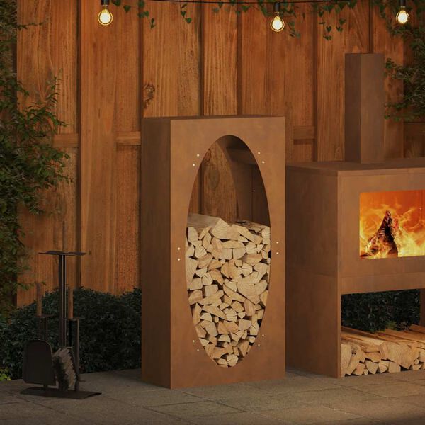 vidaXL Polttopuuteline 50x23x100 cm säänkestävä teräs