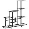 vidaXL Kukkateline renkailla 94,5x25x92,5 cm musta metalli