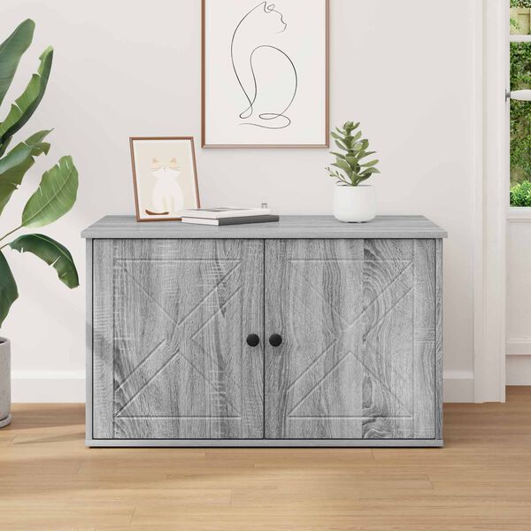 vidaXL Kissatalo Harmaa Sonoma 85 x 55 x 50 cm Tekninen puu