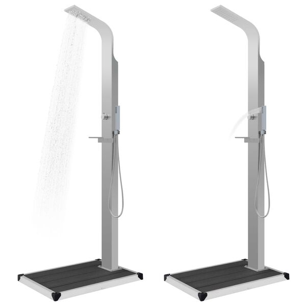 vidaXL Ulkosuihku alustalla WPC ruostumaton ter&auml;s