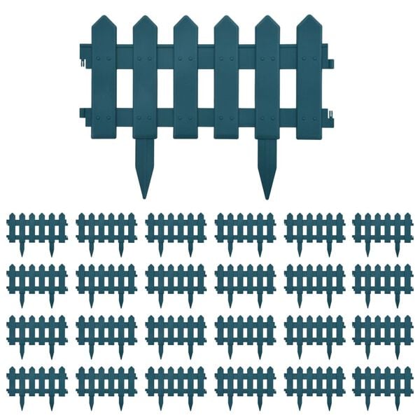 vidaXL Nurmikonreunukset 25 kpl vihre&auml; 10 m PP