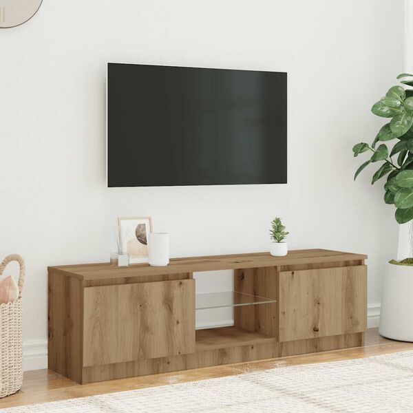 vidaXL TV-kaappi LED-valoilla käsityöläinen tammi 120x30x36 cm