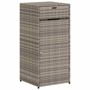 vidaXL Puutarhan s&auml;ilytyskaappi harmaa 55x55x111 cm polyrottinki