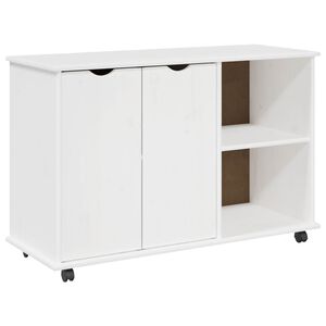 vidaXL Rullaava kaappi Valkoinen 100 x 39 x 65,5 cm Massiivinen m&auml;nty