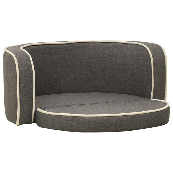 vidaXL Taitettava koiran sohva harmaa 76x71x30 cm pellava pest&auml;v&auml;