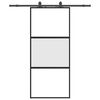 vidaXL liukuovi laitteistosarjalla musta 90x205 cm karkaistu lasi