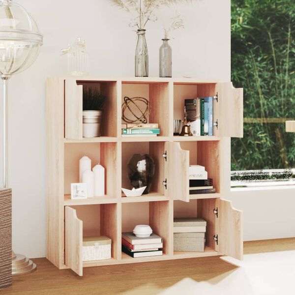 vidaXL Kirjahylly Sonoma-tammi 88,5x27,5x88 cm lastulevy