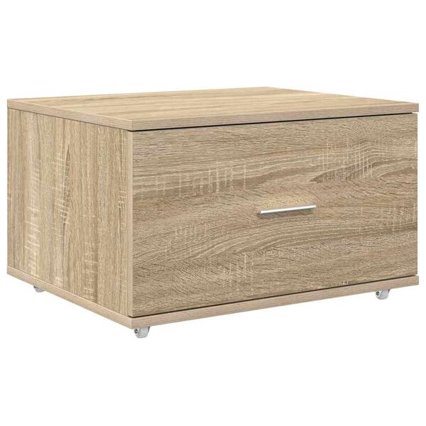 vidaXL Laatikkokaappi py&ouml;r&auml;ll&auml; Sonoman tammi 55 x 45 x 31 cm