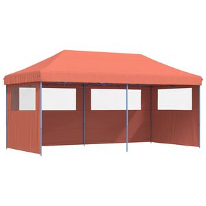 vidaXL Taitettava pop-up juhlateltta 3 sivusein&auml;ll&auml; terrakotta