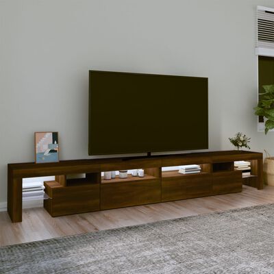 vidaXL TV-taso LED-valoilla ruskea tammi 260x36,5x40 cm