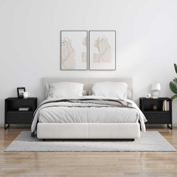 vidaXL Y&ouml;p&ouml;yt&auml; Musta tammi. 50 x 39,5 x 50 cm Tekninen puu